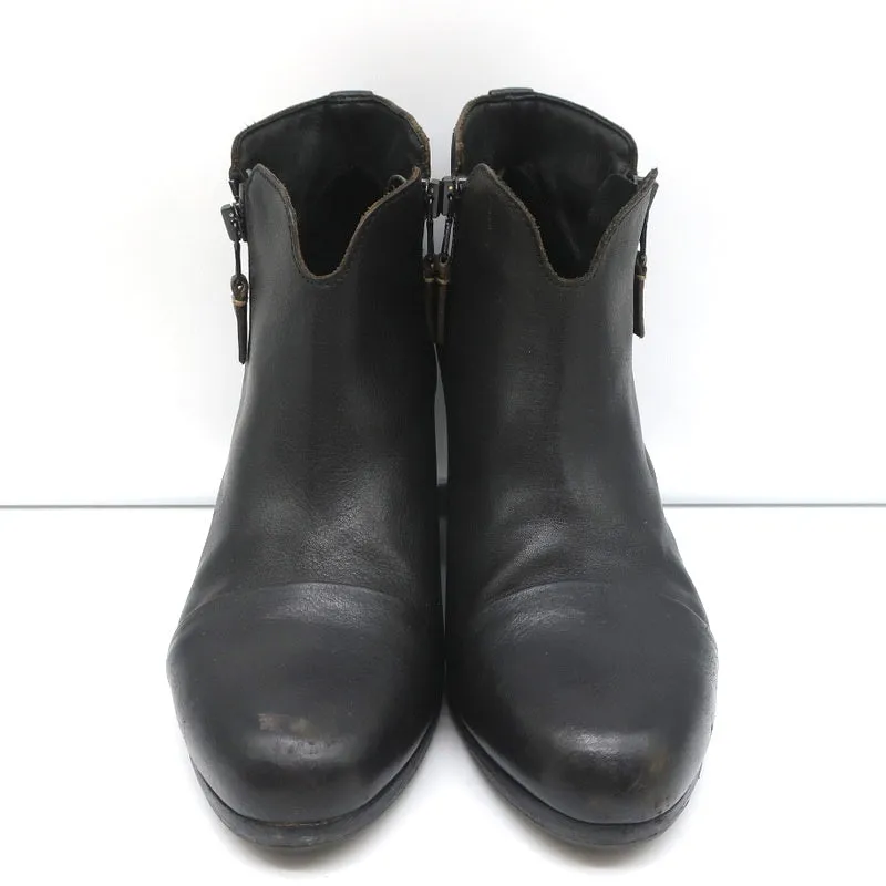 Bottes cheville Rag & Bone Margot à zip latéral en cuir noir taille 37.5 avec talon haut
