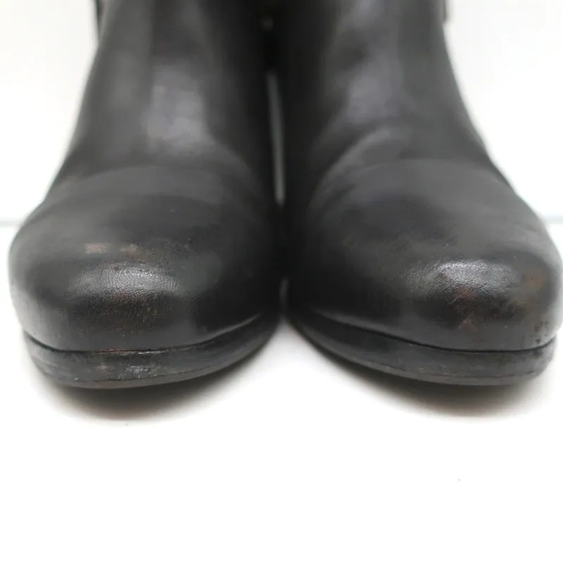 Bottes cheville Rag & Bone Margot à zip latéral en cuir noir taille 37.5 avec talon haut