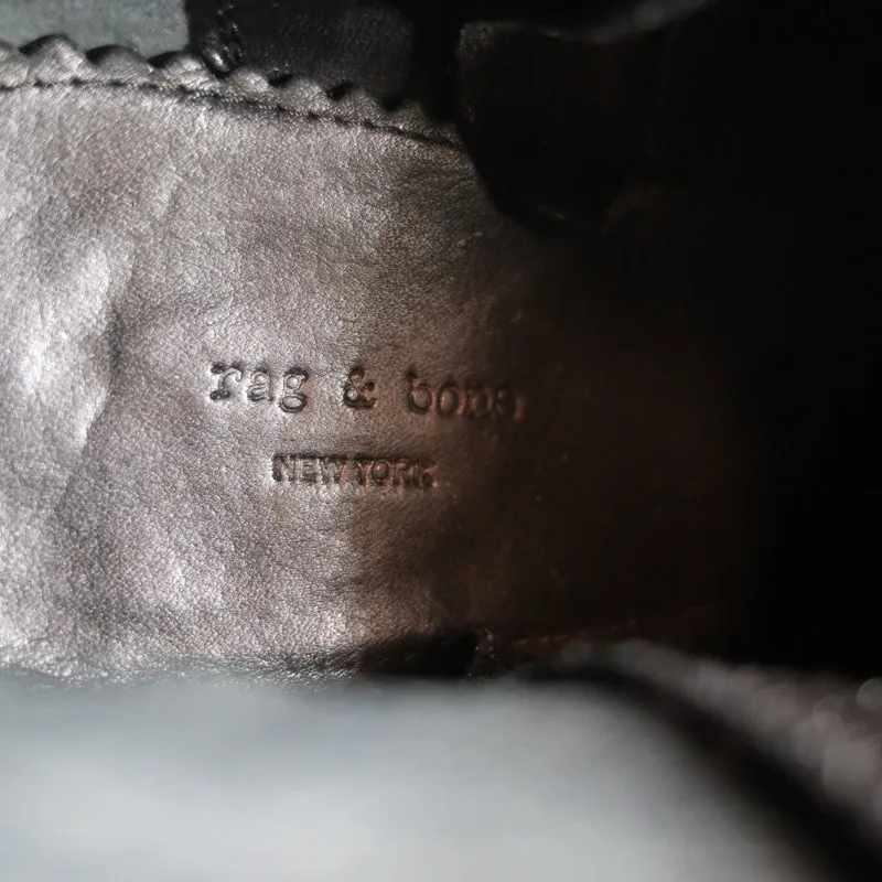 Bottes cheville Rag & Bone Margot à zip latéral en daim noir taille 37 à talon haut
