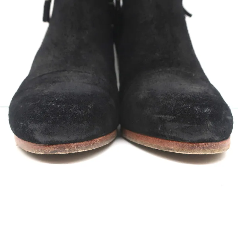 Bottes cheville Rag & Bone Margot à zip latéral en daim noir taille 37 à talon haut