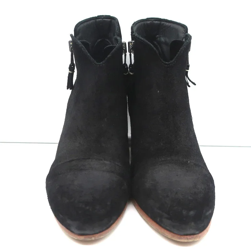 Bottes cheville Rag & Bone Margot à zip latéral en daim noir taille 37 à talon haut