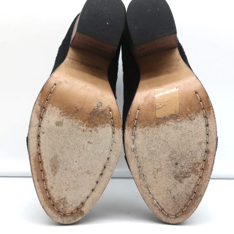Bottes cheville Rag & Bone Margot à zip latéral en daim noir taille 37 à talon haut