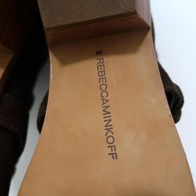 Bottines Rebecca Minkoff Abigail à boucle en daim marron taille 9 avec découpes