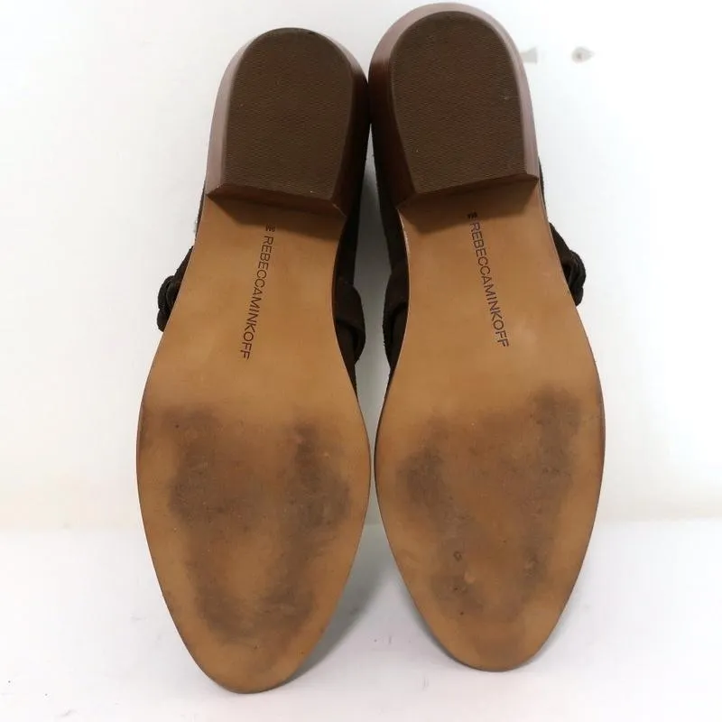 Bottines Rebecca Minkoff Abigail à boucle en daim marron taille 9 avec découpes