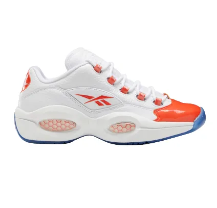 Chaussures de basketball Reebok Question Low pour homme - Blanc / Orange vif / Reebok Ice-A1