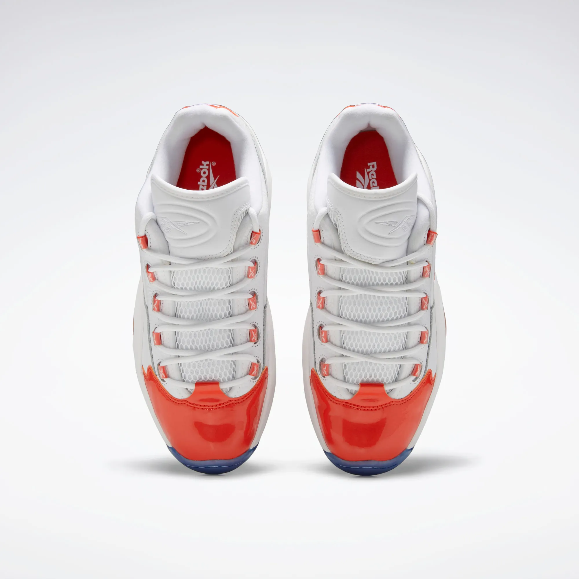 Chaussures de basketball Reebok Question Low pour homme - Blanc / Orange vif / Reebok Ice-A1