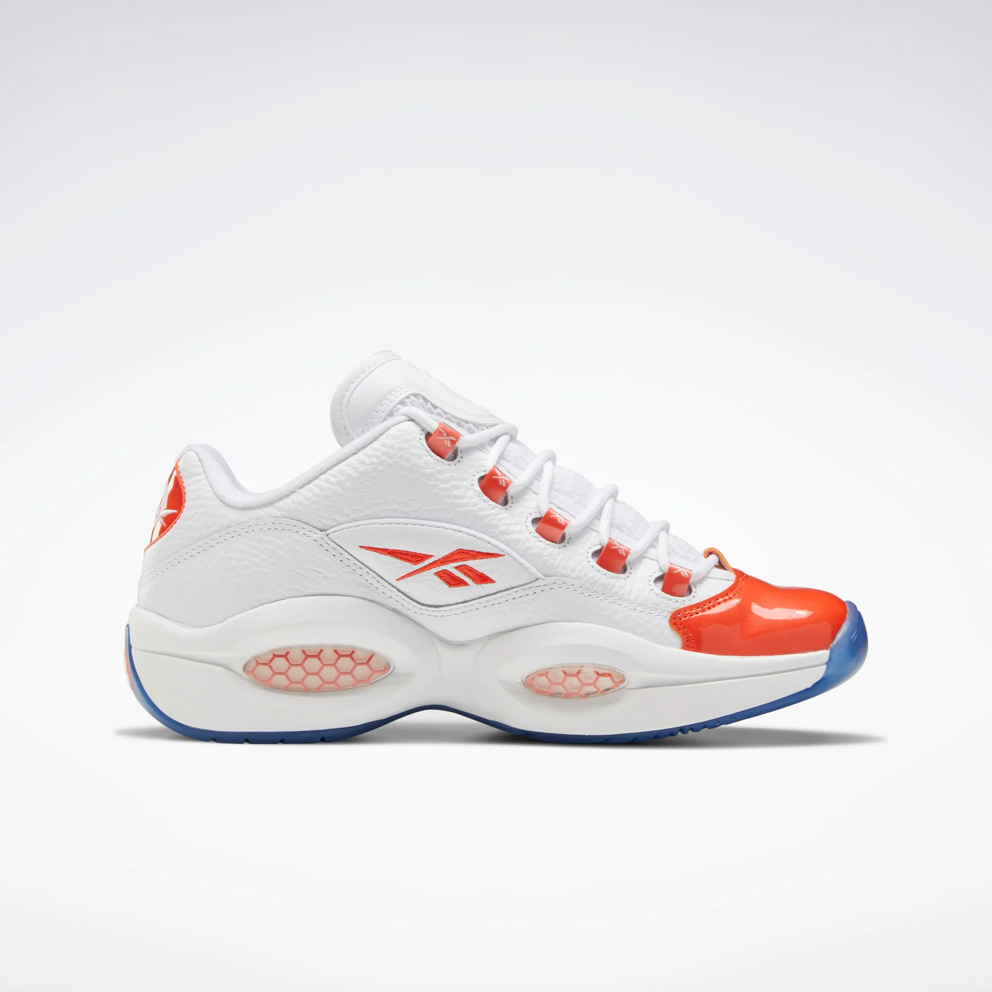 Chaussures de basketball Reebok Question Low pour homme - Blanc / Orange vif / Reebok Ice-A1