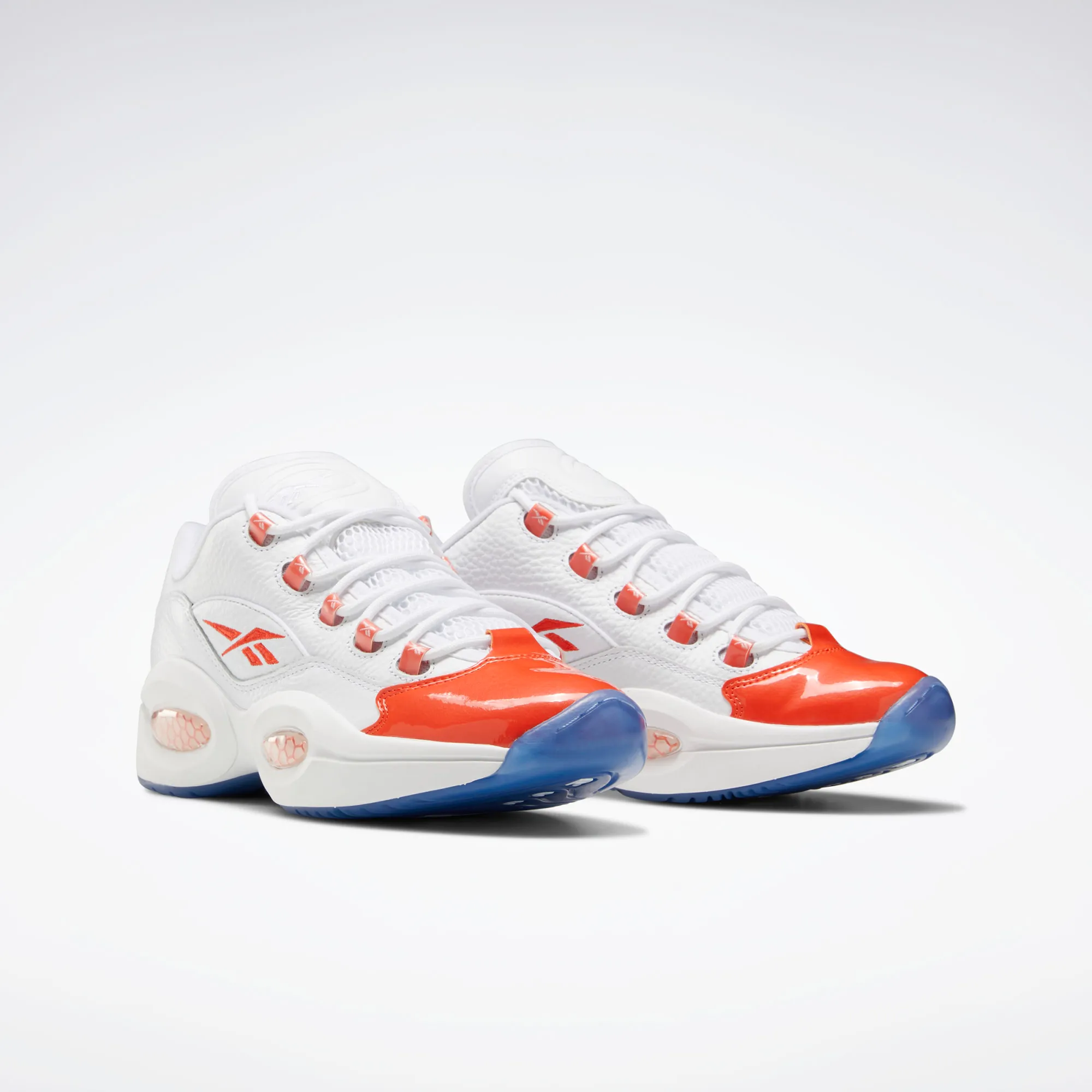 Chaussures de basketball Reebok Question Low pour homme - Blanc / Orange vif / Reebok Ice-A1
