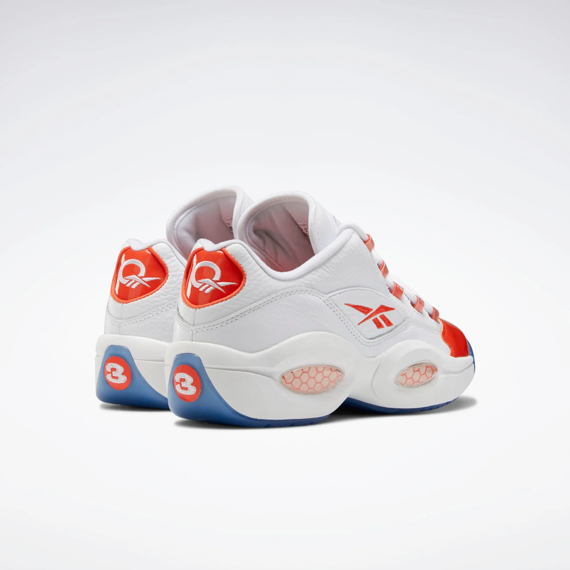 Chaussures de basketball Reebok Question Low pour homme - Blanc / Orange vif / Reebok Ice-A1