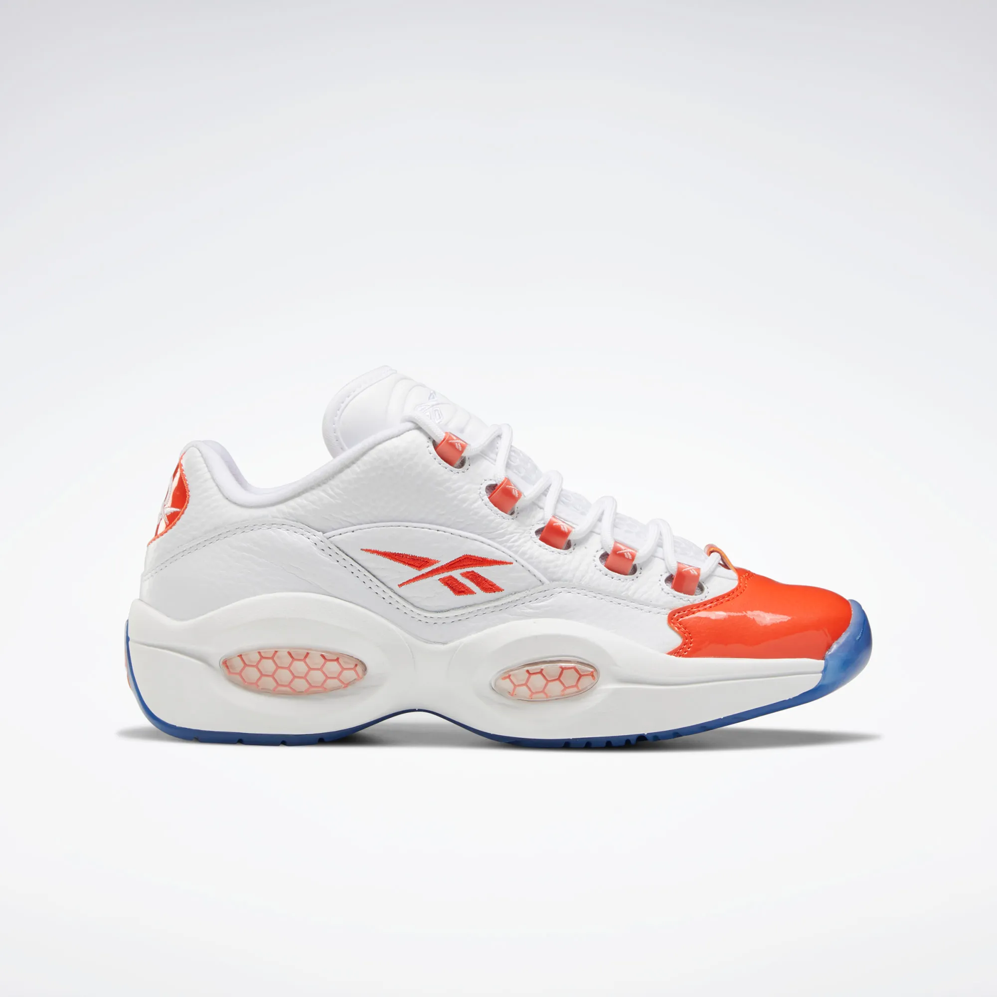 Chaussures de basketball Reebok Question Low pour homme - Blanc / Orange vif / Reebok Ice-A1