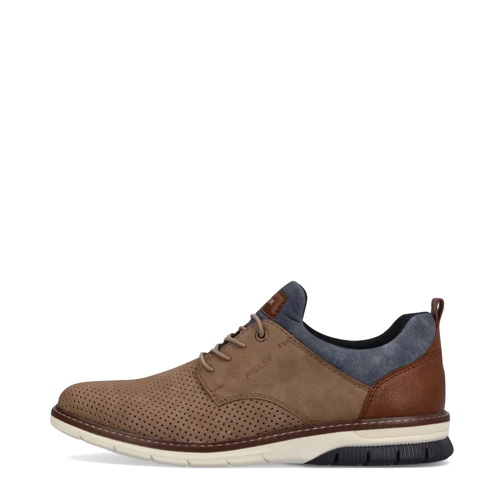 Rieker Chaussure Homme Dustin 50 Perforée en Fango Taupe