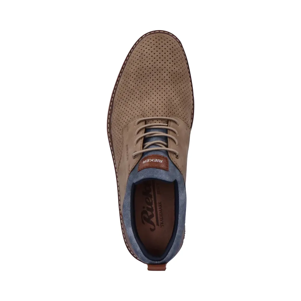 Rieker Chaussure Homme Dustin 50 Perforée en Fango Taupe
