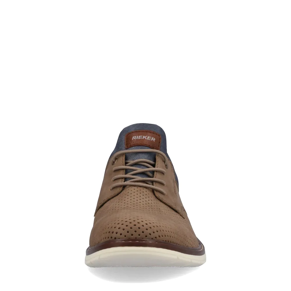 Rieker Chaussure Homme Dustin 50 Perforée en Fango Taupe