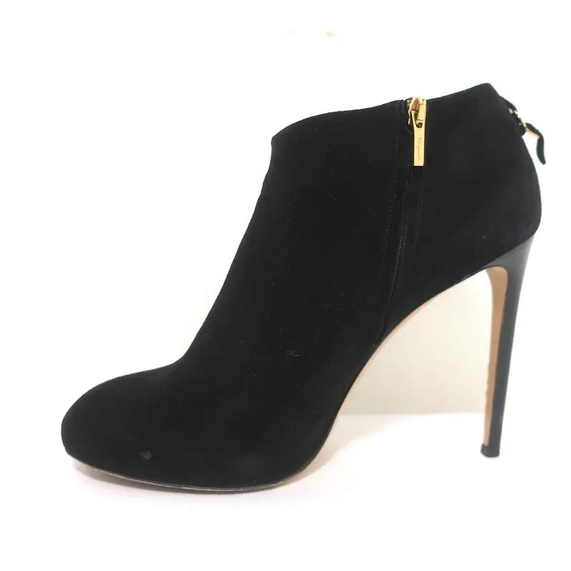 Bottines à Plateforme Salvatore Ferragamo en Suède Noir Taille 10.5 Bottes à Cheville à Talon Haut