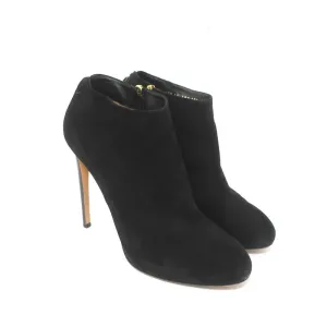 Bottines à Plateforme Salvatore Ferragamo en Suède Noir Taille 10.5 Bottes à Cheville à Talon Haut
