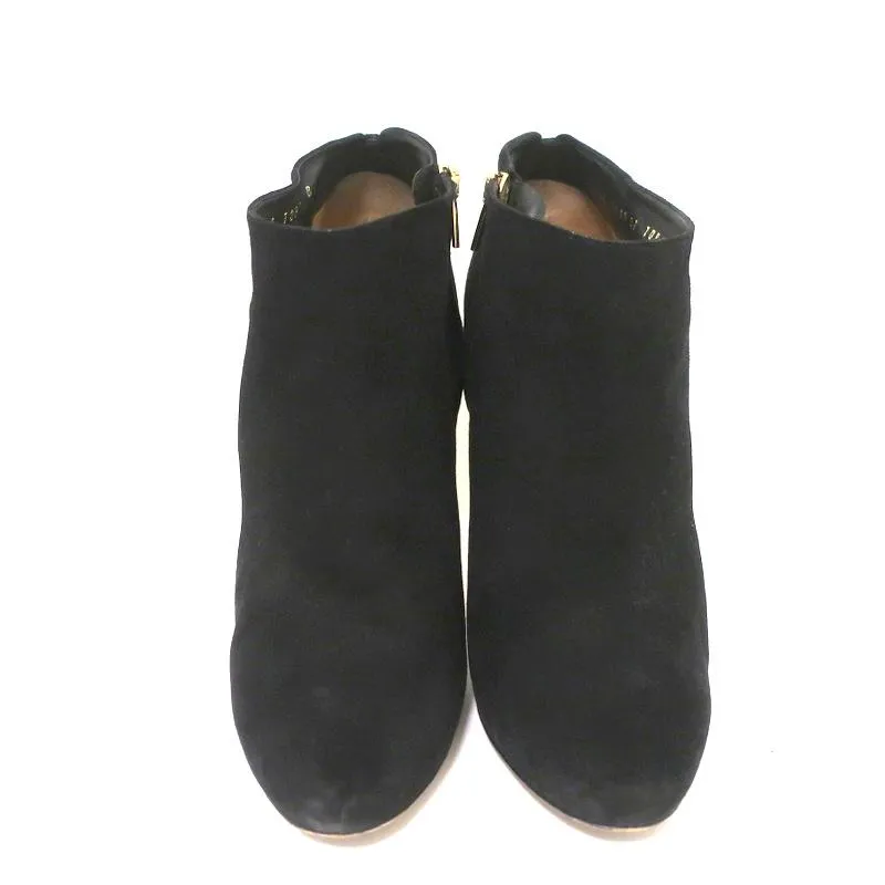 Bottines à Plateforme Salvatore Ferragamo en Suède Noir Taille 10.5 Bottes à Cheville à Talon Haut