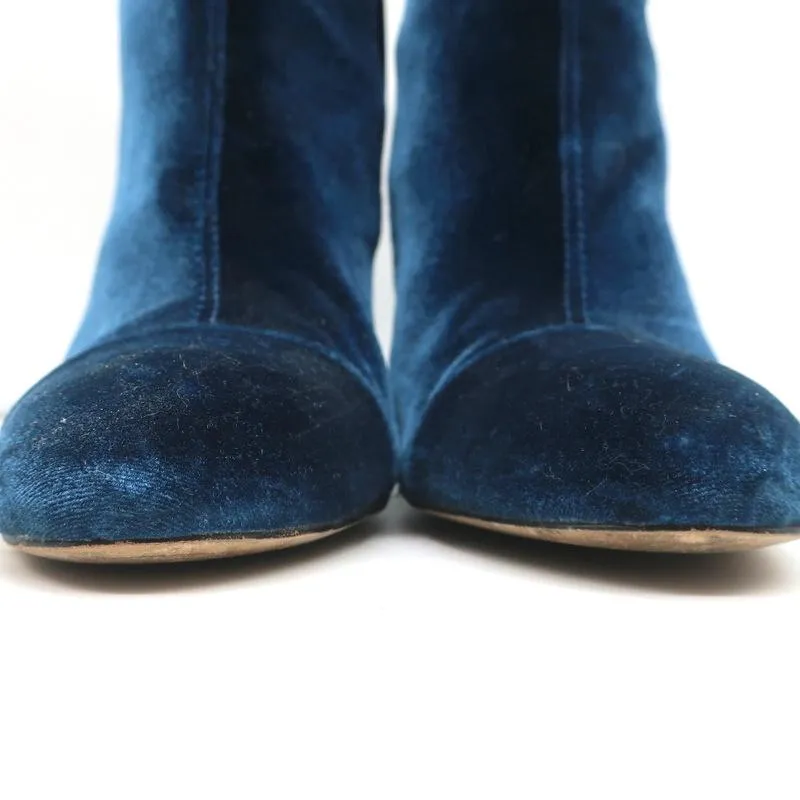 Bottes chelsea en velours Sam Edelman Bleu Taille 9.5 Bottines à talon haut