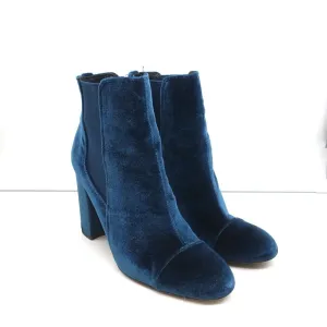 Bottes chelsea en velours Sam Edelman Bleu Taille 9.5 Bottines à talon haut