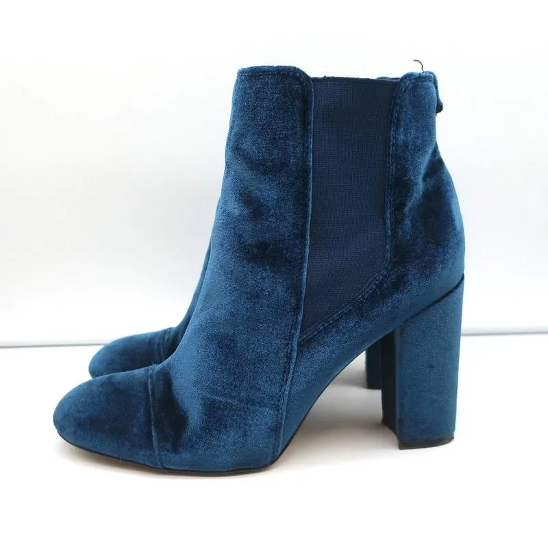 Bottes chelsea en velours Sam Edelman Bleu Taille 9.5 Bottines à talon haut