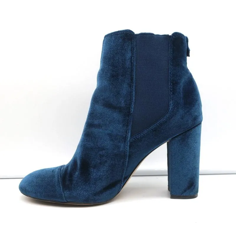 Bottes chelsea en velours Sam Edelman Bleu Taille 9.5 Bottines à talon haut