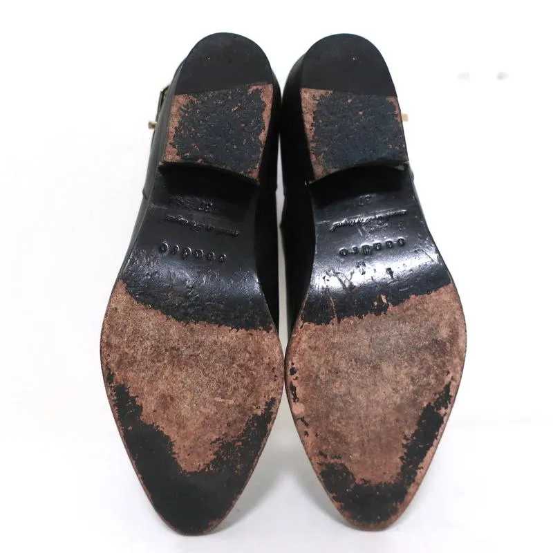 Bottes Sandro à double boucle en cuir noir taille 37 à bout pointu