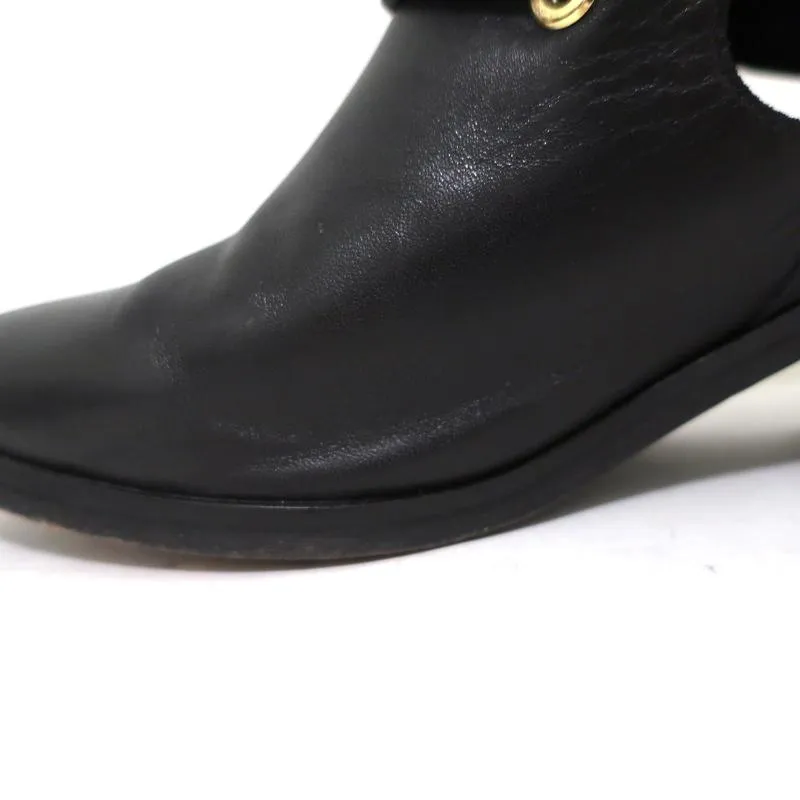 Bottes Sandro à double boucle en cuir noir taille 37 à bout pointu