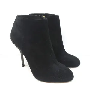Bottines Sergio Rossi à talon clouté en daim noir Taille 38.5 Bottes cheville