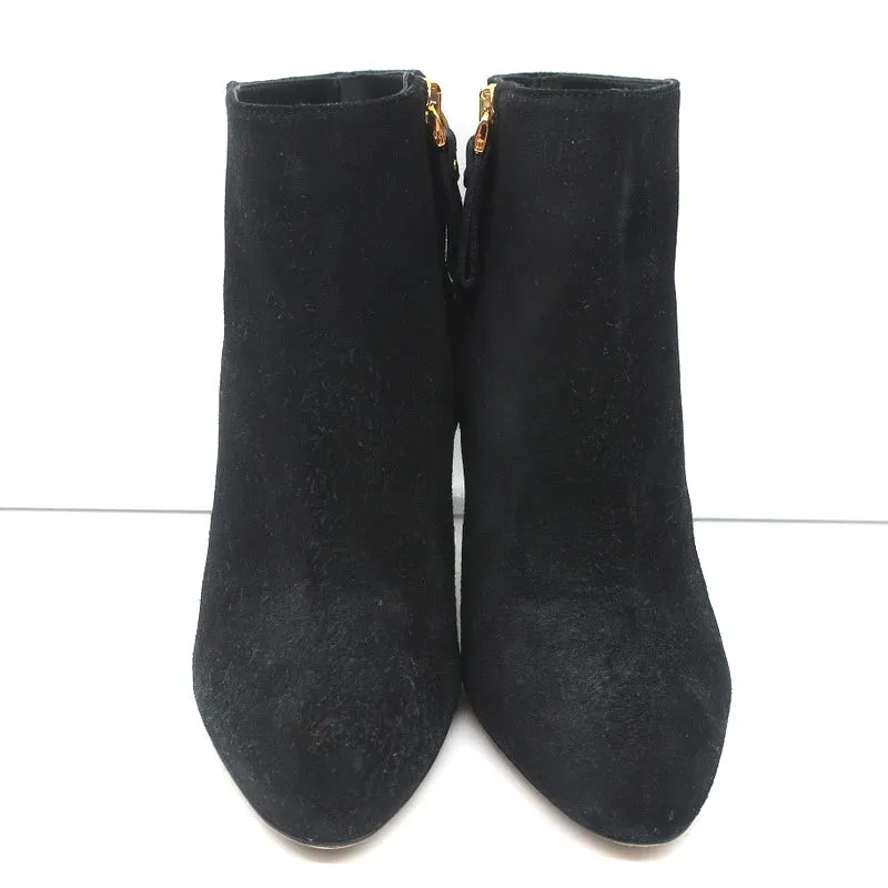 Bottines Sergio Rossi à talon clouté en daim noir Taille 38.5 Bottes cheville