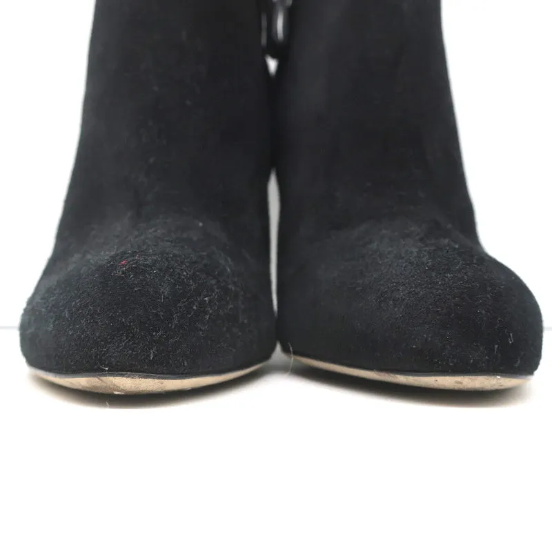 Bottines Sergio Rossi à talon clouté en daim noir Taille 38.5 Bottes cheville
