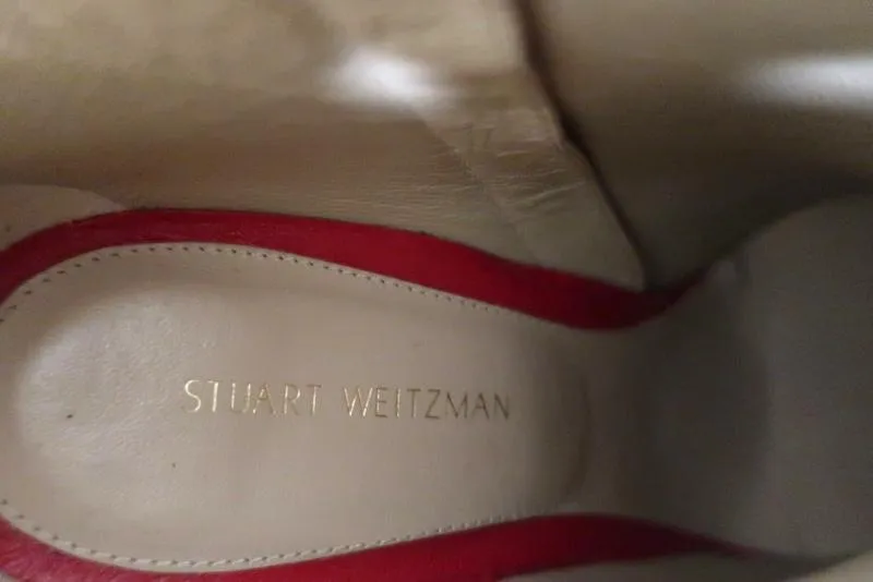 Bottes chelsea Stuart Weitzman Pureaok en cuir rouge pointure 6.5 à bout pointu