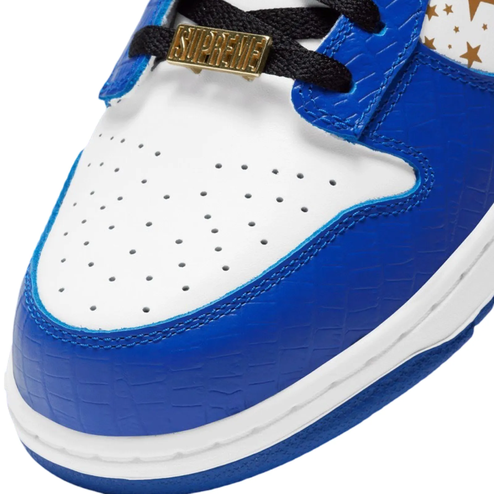 Supreme x SB Dunk Low OG QS Blanc Bleu Hyper Or Métallisé Nike Dunk