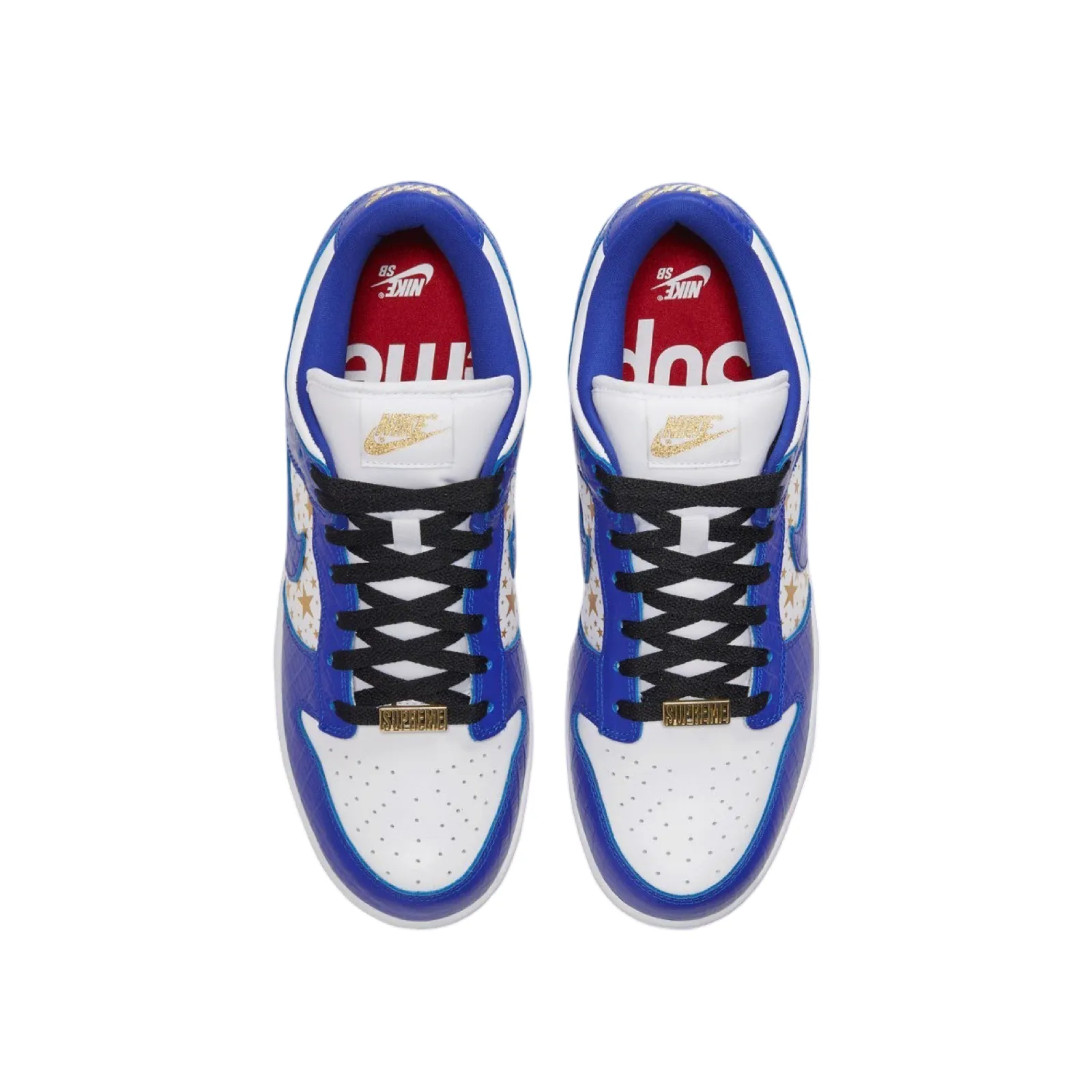 Supreme x SB Dunk Low OG QS Blanc Bleu Hyper Or Métallisé Nike Dunk