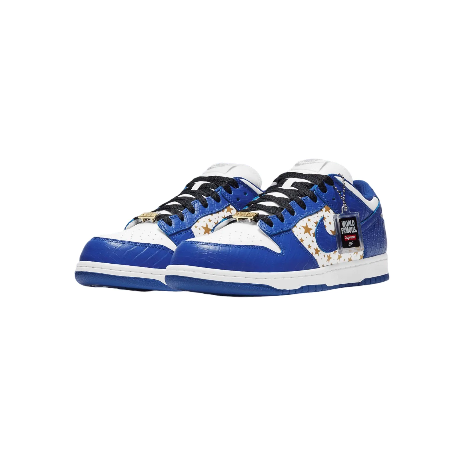 Supreme x SB Dunk Low OG QS Blanc Bleu Hyper Or Métallisé Nike Dunk