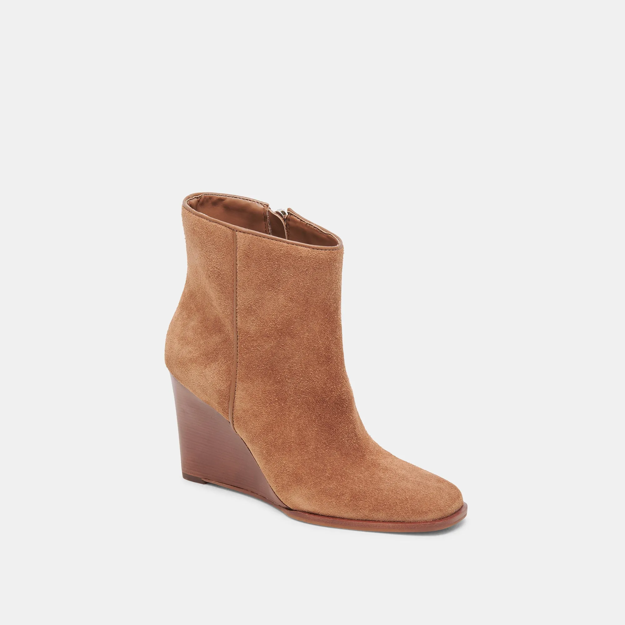 BOTTINES LARGES SUSANN EN DAIM MARRON
