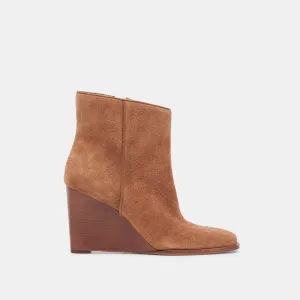 BOTTINES LARGES SUSANN EN DAIM MARRON