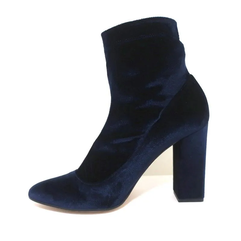 Bottines Tamara Mellon en Velours Stretch Caress Navy Taille 41 à Talon Haut