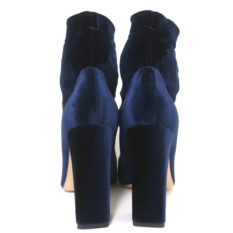 Bottines Tamara Mellon en Velours Stretch Caress Navy Taille 41 à Talon Haut