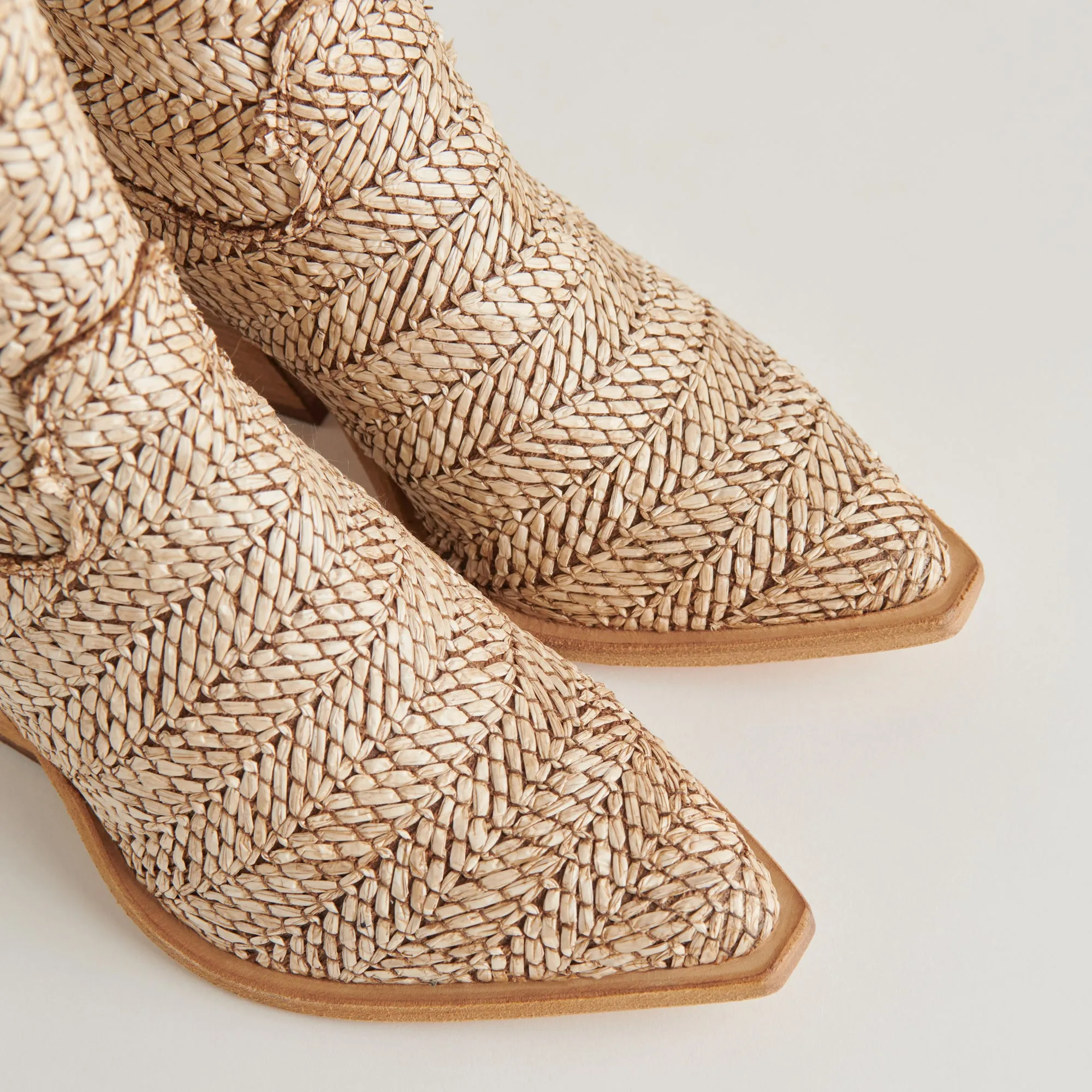 TEXIN BOOTIES MARRON MULTICOLORE RAFFIA
