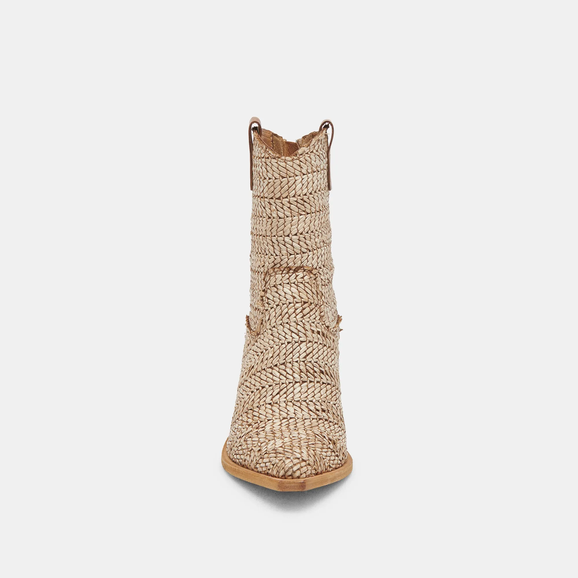 TEXIN BOOTIES MARRON MULTICOLORE RAFFIA