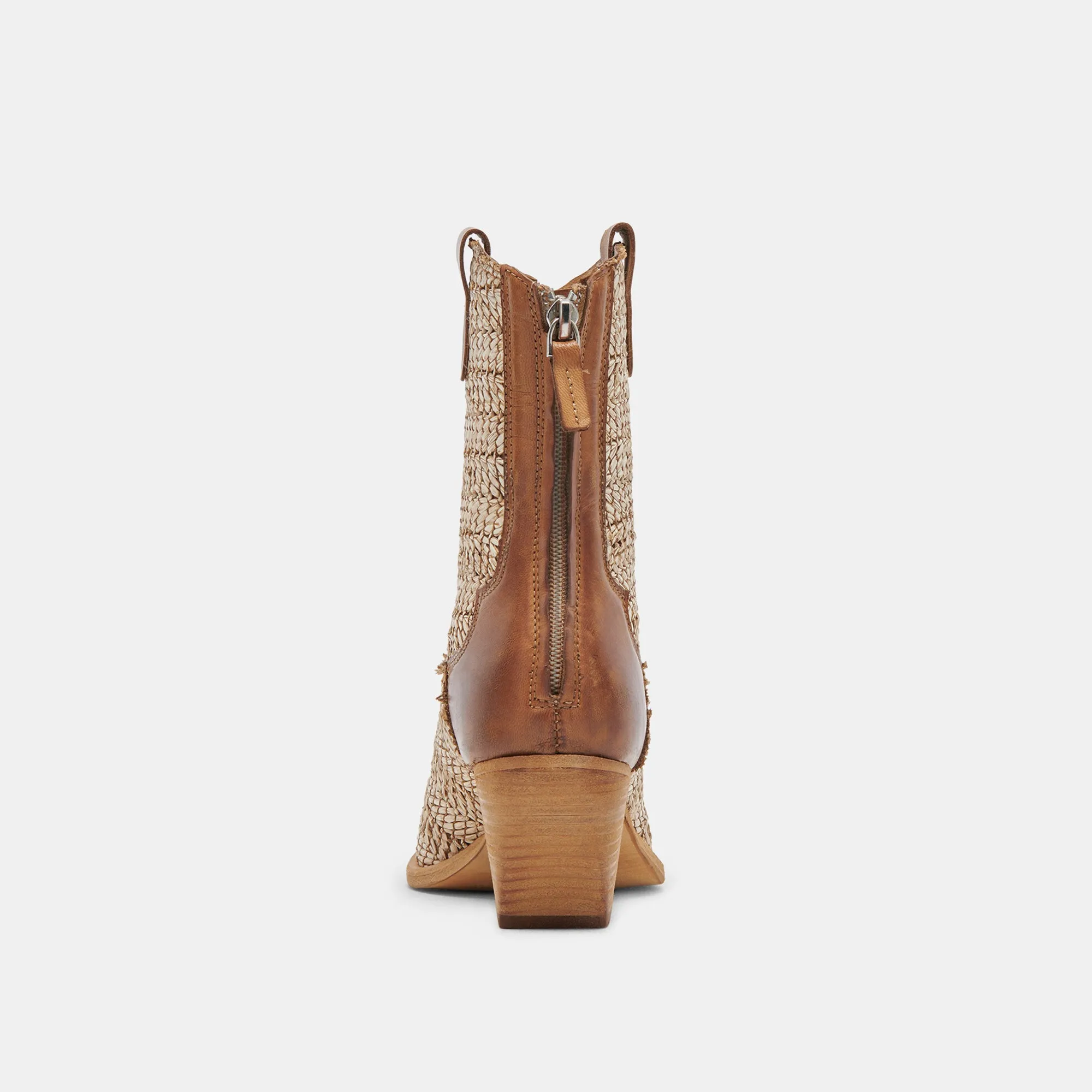 TEXIN BOOTIES MARRON MULTICOLORE RAFFIA