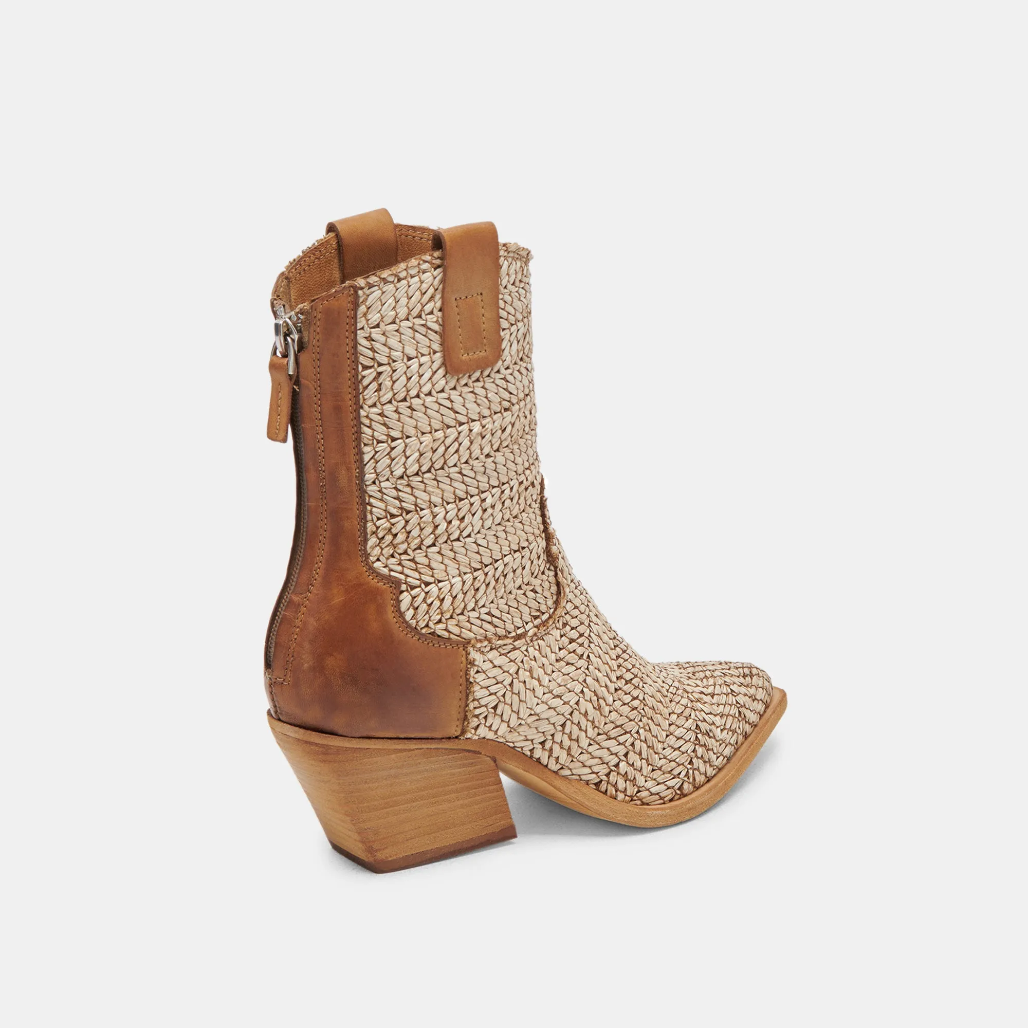 TEXIN BOOTIES MARRON MULTICOLORE RAFFIA