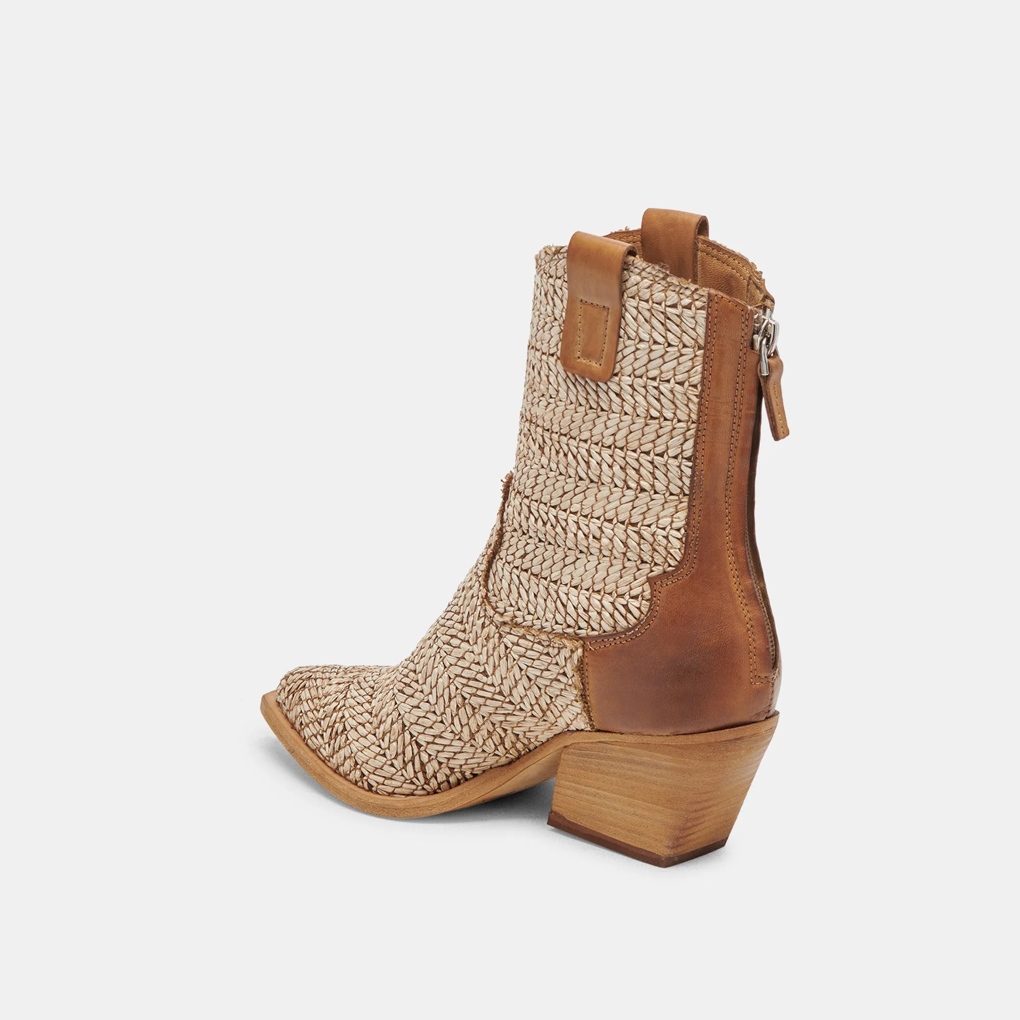 TEXIN BOOTIES MARRON MULTICOLORE RAFFIA