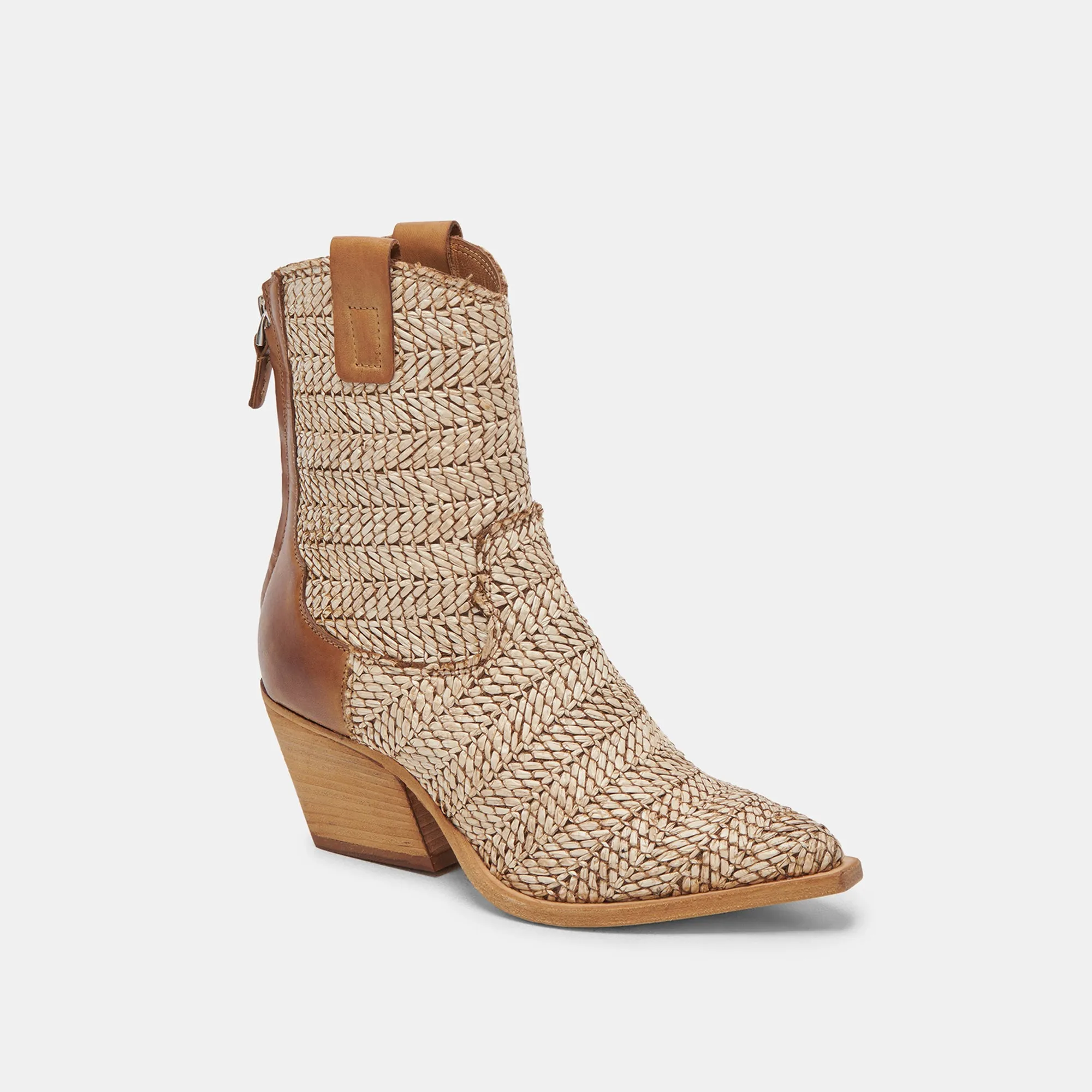 TEXIN BOOTIES MARRON MULTICOLORE RAFFIA