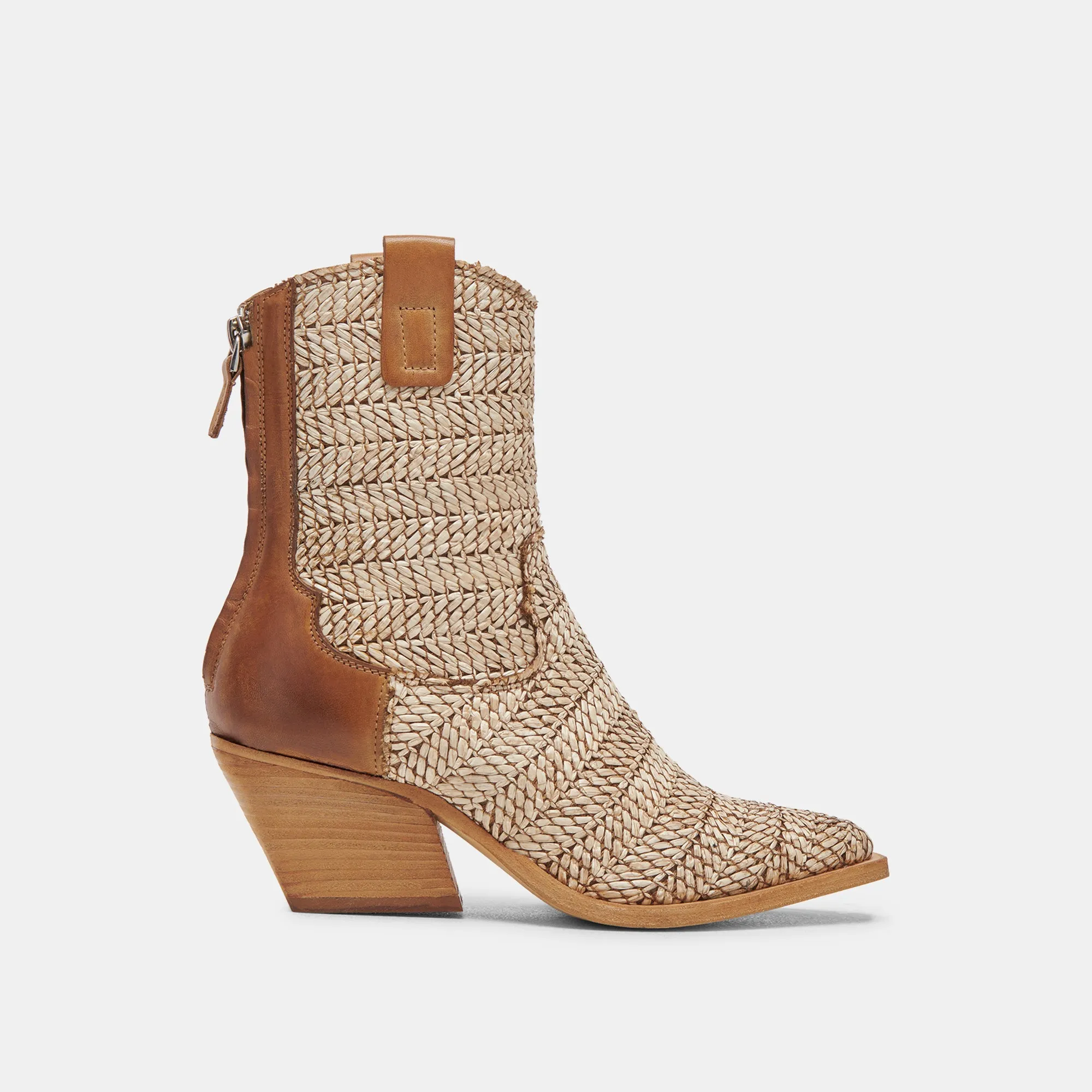 TEXIN BOOTIES MARRON MULTICOLORE RAFFIA