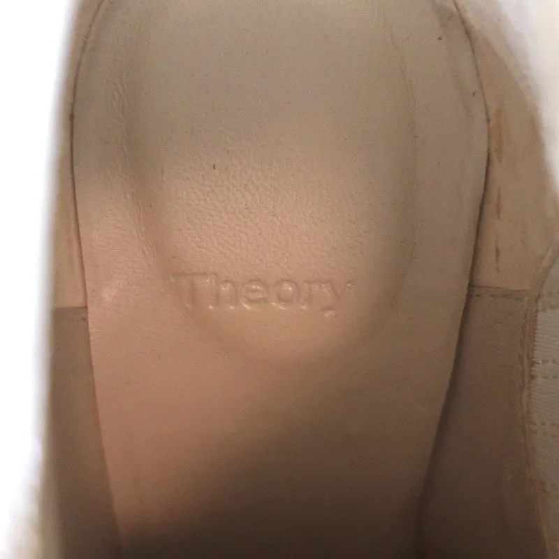 Bottines Theory en cuir crème pointure 37 à bout pointu