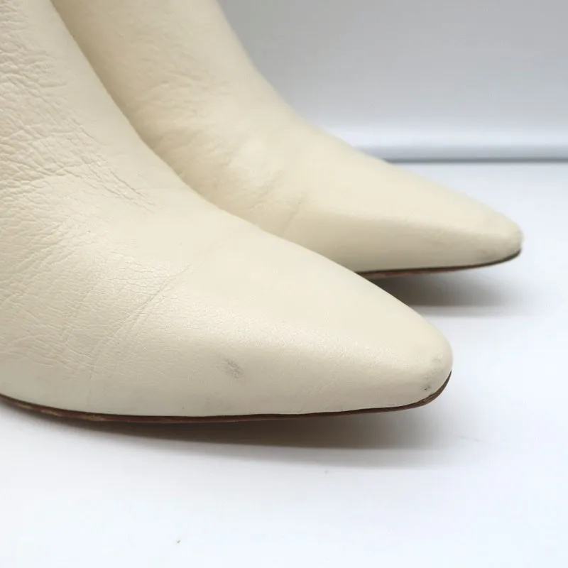Bottines Theory en cuir crème pointure 37 à bout pointu
