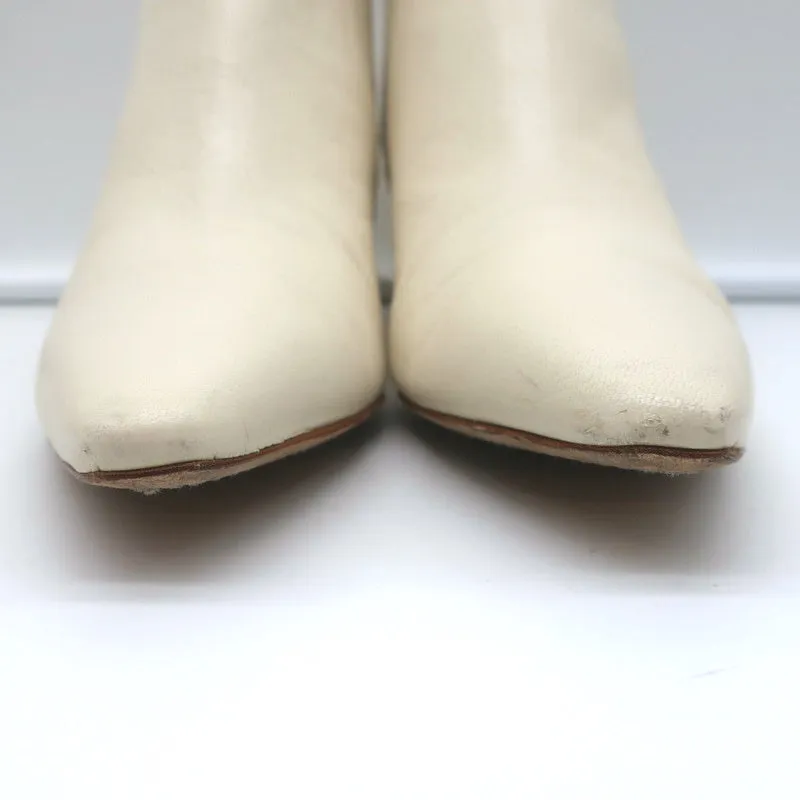 Bottines Theory en cuir crème pointure 37 à bout pointu