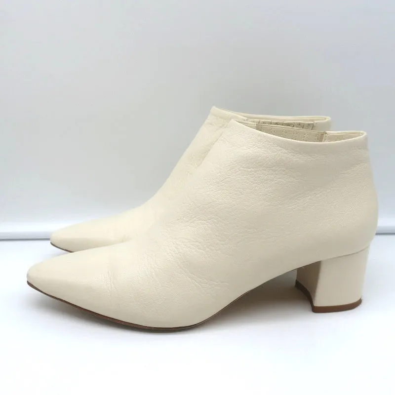 Bottines Theory en cuir crème pointure 37 à bout pointu
