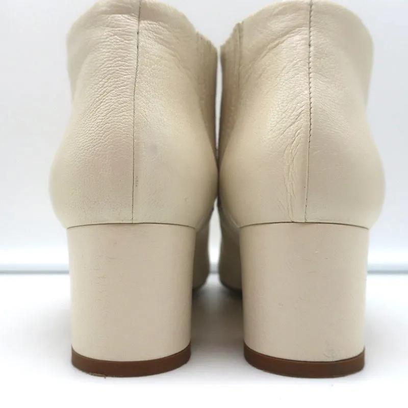 Bottines Theory en cuir crème pointure 37 à bout pointu
