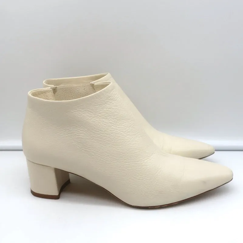 Bottines Theory en cuir crème pointure 37 à bout pointu